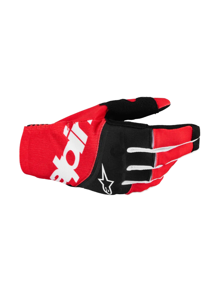 Luva Alpinestars Techstar 25 Preto/Vermelho Flúor - Spinelli Motos